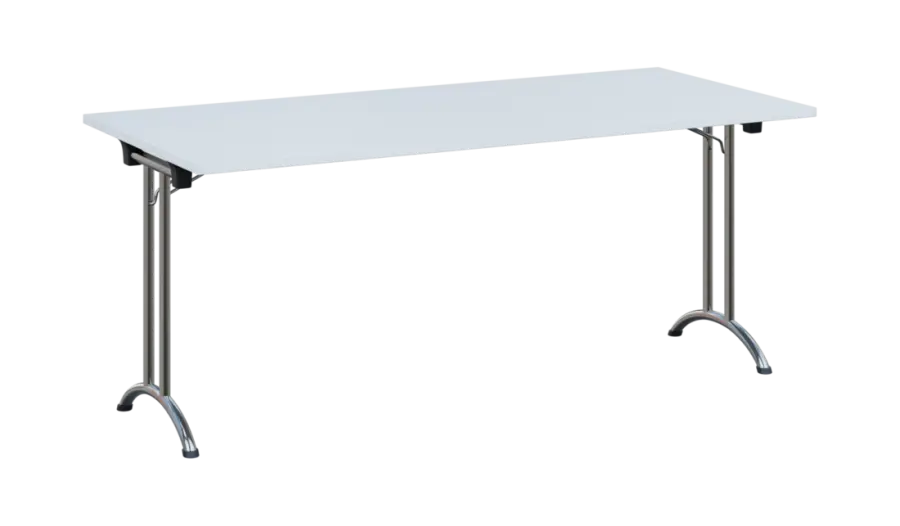 SLC 180 chrom skládací jednací stůl 1800x800, deska 25 mm, podnož chrom, deska bílá